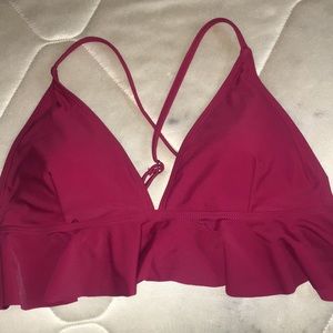shein burgundy bathing suit top